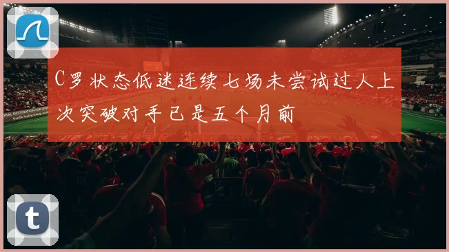 C罗状态低迷连续七场未尝试过人上次突破对手已是五个月前